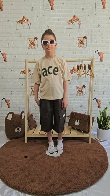 ست تیشرت وشلوارک کتان