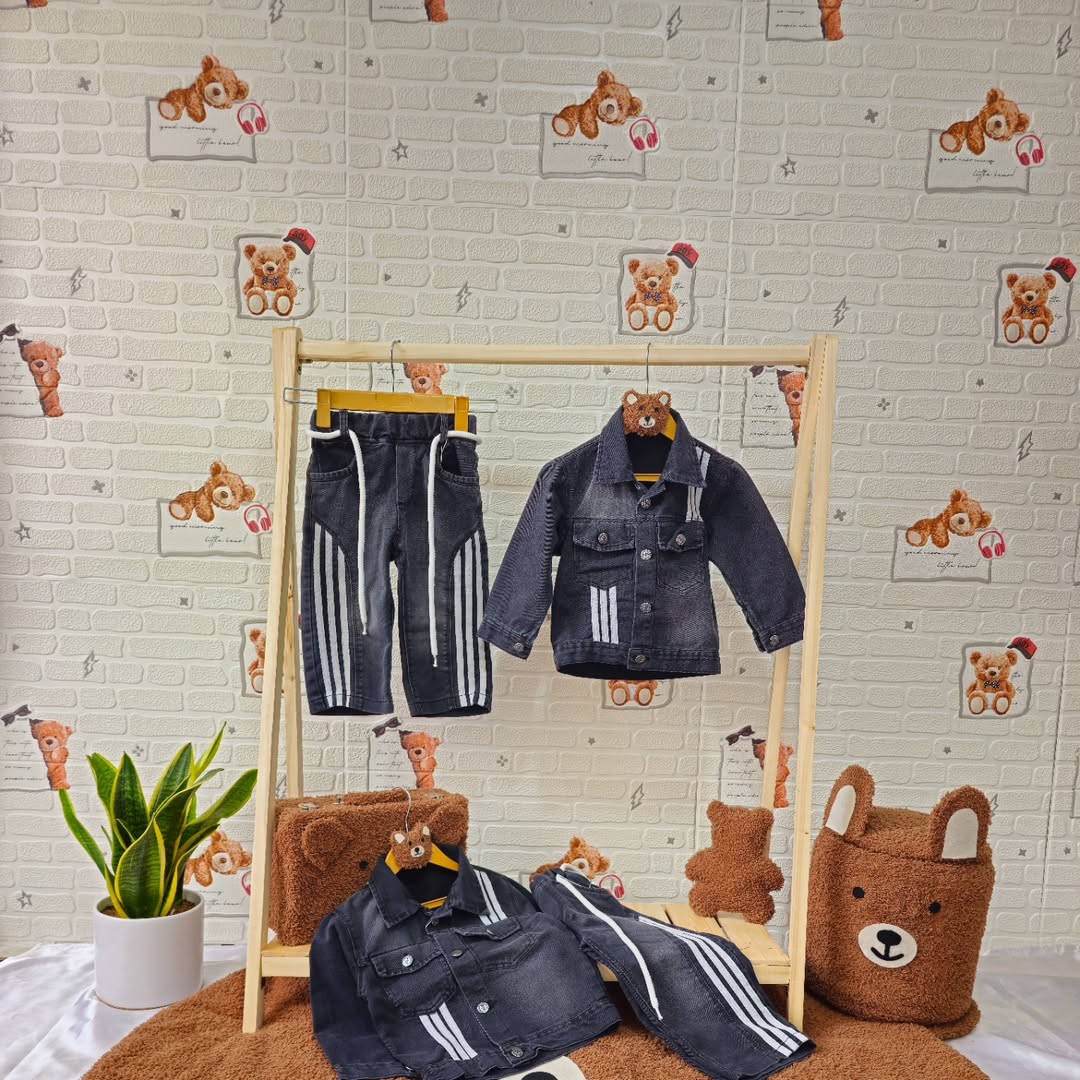 ست کت وشلوار جین زغالی