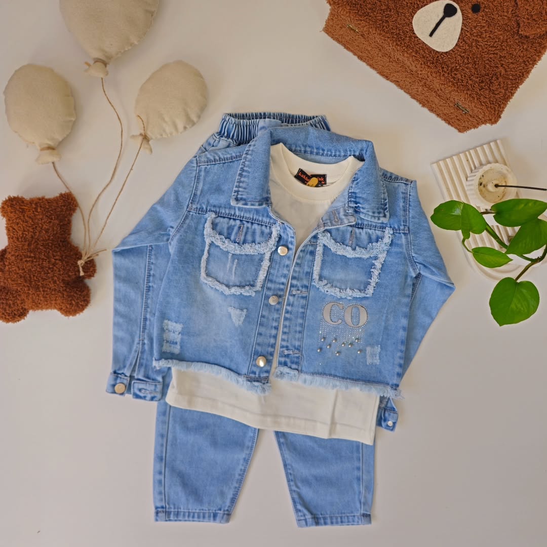 ست کت وشلوارجین آبی